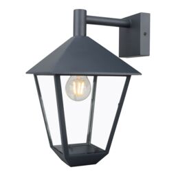 GoodHome Docker Fixed Matt Dark Grey Mains-Powered Outdoor Wall Light - thumbnail 2