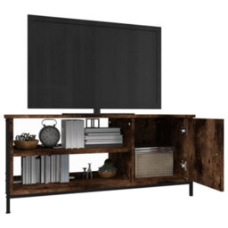 Berkfield Durable Tv Cabinet Smoked Oak 100X40X45 Cm Engineered Wood - thumbnail 4