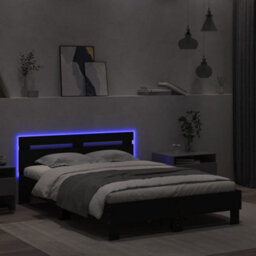 Berkfield Bed Frame With Led Without Mattress Black 120X200 Cm - thumbnail 4