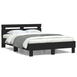 Berkfield Bed Frame With Led Without Mattress Black 120X200 Cm - thumbnail 5