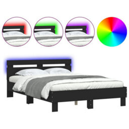 Berkfield Bed Frame With Led Without Mattress Black 120X200 Cm - thumbnail 2
