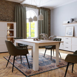 Furniture To Go Bohol Extending Dining Table In Riviera Oak/white - thumbnail 6