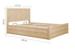 Birlea Double Ottoman Bed Frame Oak Brown Wooden Herringford 4Ft 6 135Cm - thumbnail 9
