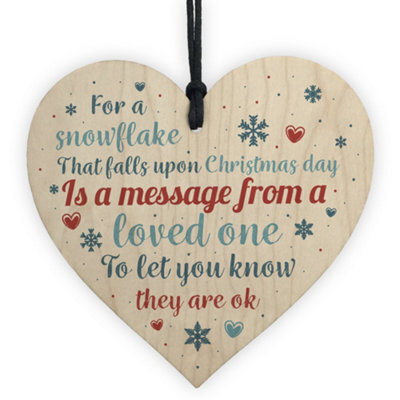 Red Ocean Memorial Christmas Tree Decoration Bauble Handmade Wooden Hanging Heart Chic Plaque Family Friend Gift - image 1