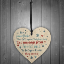 Red Ocean Memorial Christmas Tree Decoration Bauble Handmade Wooden Hanging Heart Chic Plaque Family Friend Gift - thumbnail 2