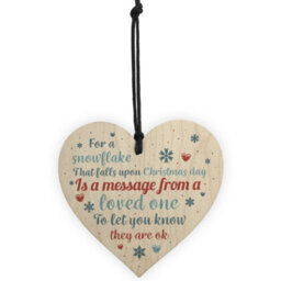 Red Ocean Memorial Christmas Tree Decoration Bauble Handmade Wooden Hanging Heart Chic Plaque Family Friend Gift - thumbnail 5