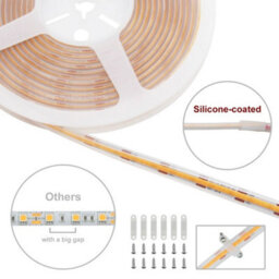 Long Life Lamps Company Ip65 Water Proof Outdoor & Indoor Led Strip Light Tape Warm White Continuous Cob Illumination 5 Metres 12V With Driver - thumbnail 5