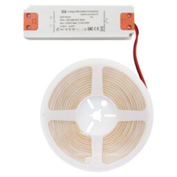Long Life Lamps Company Ip65 Water Proof Outdoor & Indoor Led Strip Light Tape Warm White Continuous Cob Illumination 5 Metres 12V With Driver - thumbnail 4