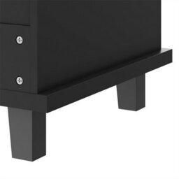 Abrihome Dining Trolley, Modern And Simple Black Mobile Kitchen Dining Trolley With Drawers And Storage Cupboards, Black - thumbnail 8