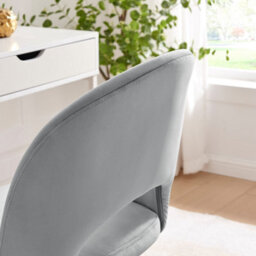 Furniturebox Uk Courtney Grey Velvet And Silver Office Chair - thumbnail 6