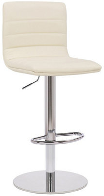 Lamboro Deluxe Aldo Cream Bar Stool - Adjustable Swivel Breakfast & Kitchen Stool