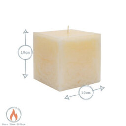 Nicola Spring Square Vanilla Pillar Candle - 120 Hours - Cream  - Long-Lasting  Vanilla Candle Home Fragrance Aromatherapy - thumbnail 3