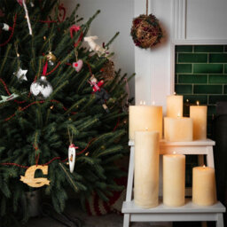 Nicola Spring Square Vanilla Pillar Candle - 120 Hours - Cream  - Long-Lasting  Vanilla Candle Home Fragrance Aromatherapy - thumbnail 5