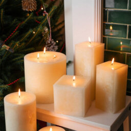 Nicola Spring Square Vanilla Pillar Candle - 120 Hours - Cream  - Long-Lasting  Vanilla Candle Home Fragrance Aromatherapy - thumbnail 6