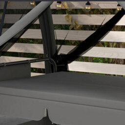 Outsunny Garden Swing Chair Patio Hammock 3 Seater Bench Canopy Lounger Grey - thumbnail 8