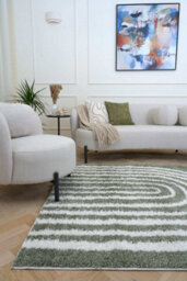 The Rugs Moodi Shaggy Green Reverie Rug Runner Scandinavian Thick High Pile For Living Rooms, Bedrooms, Hallways, Kitchens - thumbnail 2