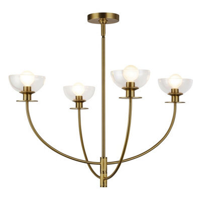 Luminosa Lighting Elstead Alora Mood Sylvia Multi Arm Pendant Ceiling Light Contemporary Brushed Gold 4X E14 - image 1