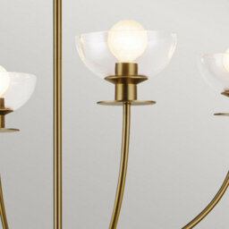 Luminosa Lighting Elstead Alora Mood Sylvia Multi Arm Pendant Ceiling Light Contemporary Brushed Gold 4X E14 - thumbnail 5
