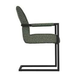 Where Saints Go Ltd Harlow Dining Armchairs Pack Of 2, Green Tweed, Black Cantilever Frames By Where Saints Go - thumbnail 5