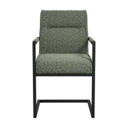 Where Saints Go Ltd Harlow Dining Armchairs Pack Of 2, Green Tweed, Black Cantilever Frames By Where Saints Go - thumbnail 3