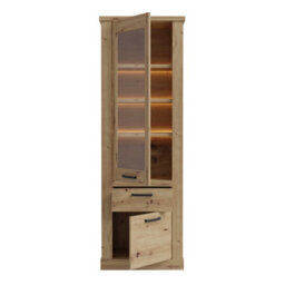 Wyld Haus Coppermere Artisan Oak Effect Tall Display Cabinet With 2 Doors And 1 Drawer - thumbnail 5