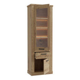Wyld Haus Coppermere Artisan Oak Effect Tall Display Cabinet With 2 Doors And 1 Drawer - thumbnail 4