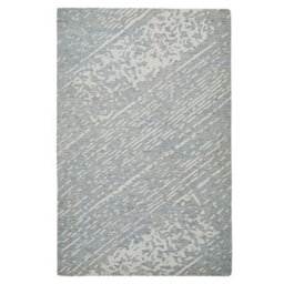Modern Abstract Easy To Clean Light Blue Ivory Wool Living Room Bedroom Rug-200Cm X 285Cm - thumbnail 6
