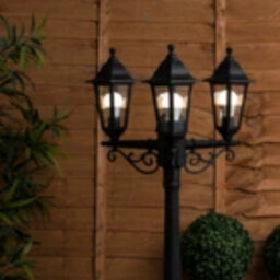 Black 3 Way Outdoor Lamp Post Traditional Design Light Ip44 Garden Path Lighting - thumbnail 6