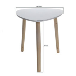 Gr8 Home Set Of 2 White Triangle Nesting Side Tables Wood Tea Coffee End Table Furniture - thumbnail 4