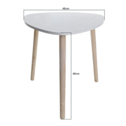 Gr8 Home Set Of 2 White Triangle Nesting Side Tables Wood Tea Coffee End Table Furniture - thumbnail 3
