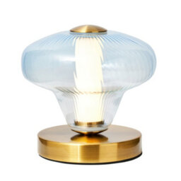Litecraft Visconte Elias Sky Blue Led Glass Table Lamp - thumbnail 2