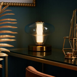 Litecraft Visconte Elias Sky Blue Led Glass Table Lamp - thumbnail 1