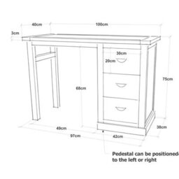 Cabinet Bits Lucca 3 Drawer Desk - Dressing Table Brass Cup Handle - thumbnail 8