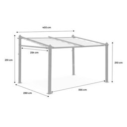 Sweeek - 3X4M Outdoor Retractable Aluminium Pergola With Canopy Murum Beige 355X290X251 Cm - thumbnail 5