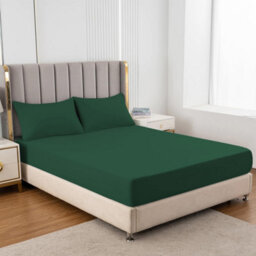 "Ameha Fitted Sheet 40Cm Extra Deep Pocket Bed Sheets Soft Microfiber Fitted Sheet 16"" (Emerald Green,single 91X 190 Cm)" - thumbnail 2