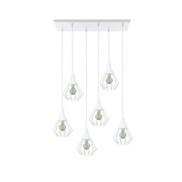 Luminosa Lighting Luminosa Selene Cluster Pendant Ceiling Light White 6X E27 - thumbnail 1