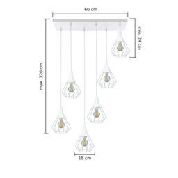 Luminosa Lighting Luminosa Selene Cluster Pendant Ceiling Light White 6X E27 - thumbnail 2