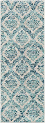 Livabliss Harput-Vintage Blue Grey Ivory Traditional Boho Living Dining Bedroom Rug 80 X 220 Cm Easy Care, Non Shedding - image 1