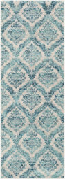 Livabliss Harput-Vintage Blue Grey Ivory Traditional Boho Living Dining Bedroom Rug 80 X 220 Cm Easy Care, Non Shedding - thumbnail 1