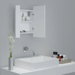 Berkfield Led Bathroom Mirror Cabinet White 40X12X45 Cm - thumbnail 6