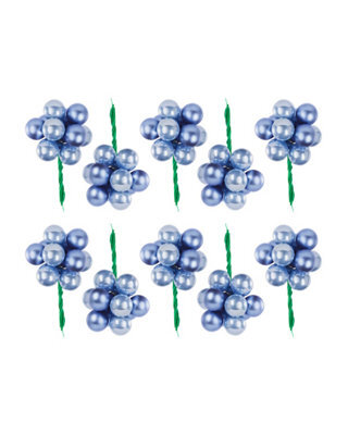 Werchristmas Set Of 10 Glass Berry Cluster Baubles, Ice Blue - image 1