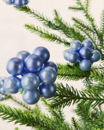 Werchristmas Set Of 10 Glass Berry Cluster Baubles, Ice Blue - thumbnail 2