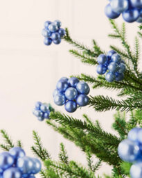 Werchristmas Set Of 10 Glass Berry Cluster Baubles, Ice Blue - thumbnail 3