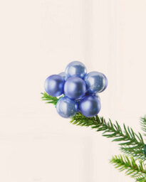 Werchristmas Set Of 10 Glass Berry Cluster Baubles, Ice Blue - thumbnail 5