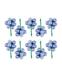 Werchristmas Set Of 10 Glass Berry Cluster Baubles, Ice Blue - thumbnail 1
