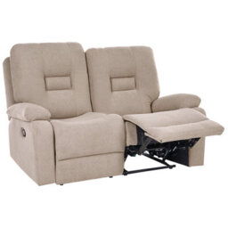 Beliani Manual Recliner Sofa 2 Seater Bergen Fabric Taupe