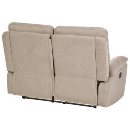 Beliani Manual Recliner Sofa 2 Seater Bergen Fabric Taupe - thumbnail 6