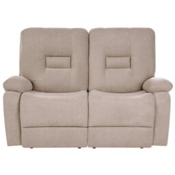 Beliani Manual Recliner Sofa 2 Seater Bergen Fabric Taupe - thumbnail 4