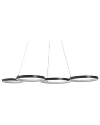 Wyld And Coco Lumina Pendant Lamp Black Aluminium Five-Ring Integrated Led, W88 X D45 X H100Cm - thumbnail 1