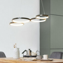 Wyld And Coco Lumina Pendant Lamp Black Aluminium Five-Ring Integrated Led, W88 X D45 X H100Cm - thumbnail 2